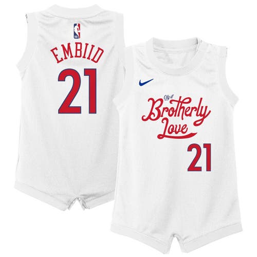Infant Nike Joel Embiid White Philadelphia 76ers 2022/23 Replica Jersey - City Edition