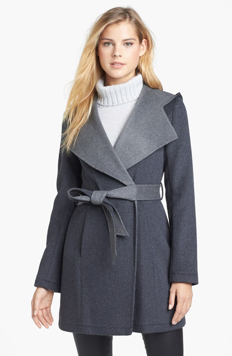 Laundry by Shelli Segal Hooded Double Face Wrap Coat | Nordstrom