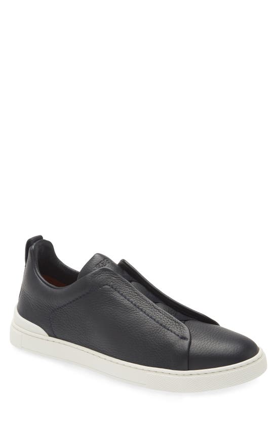 ZEGNA ZEGNA TRIPLE STITCH DEERSKIN LEATHER SLIP-ON SNEAKER