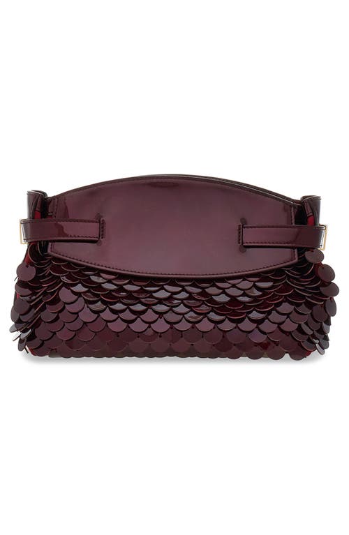 Shop Ferragamo Small Hug Patent Leather & Sequin Pouch Bag In Borgogna