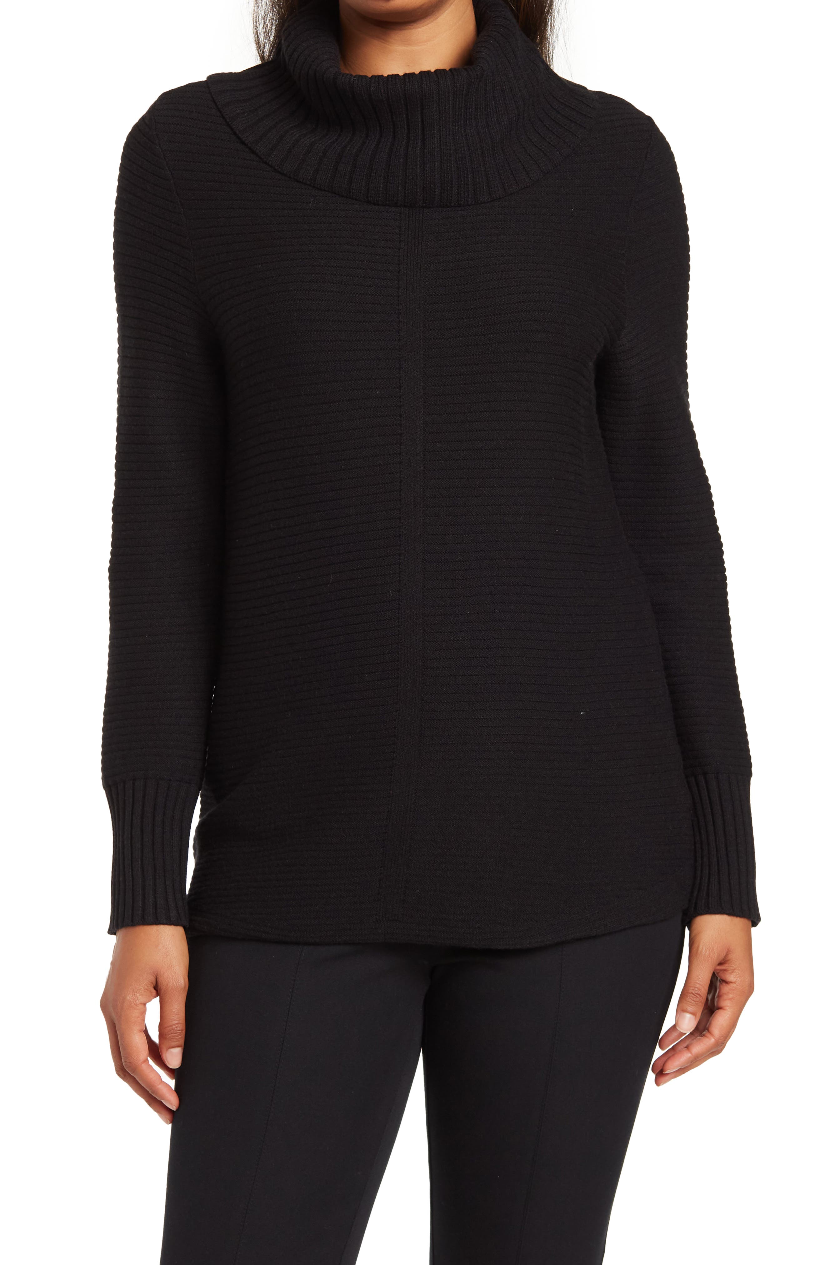 Women's Black Turtleneck, Mock Neck 