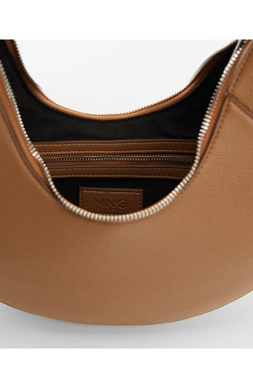 Shop Mango Faux Leather Hobo Bag In Medium Brown