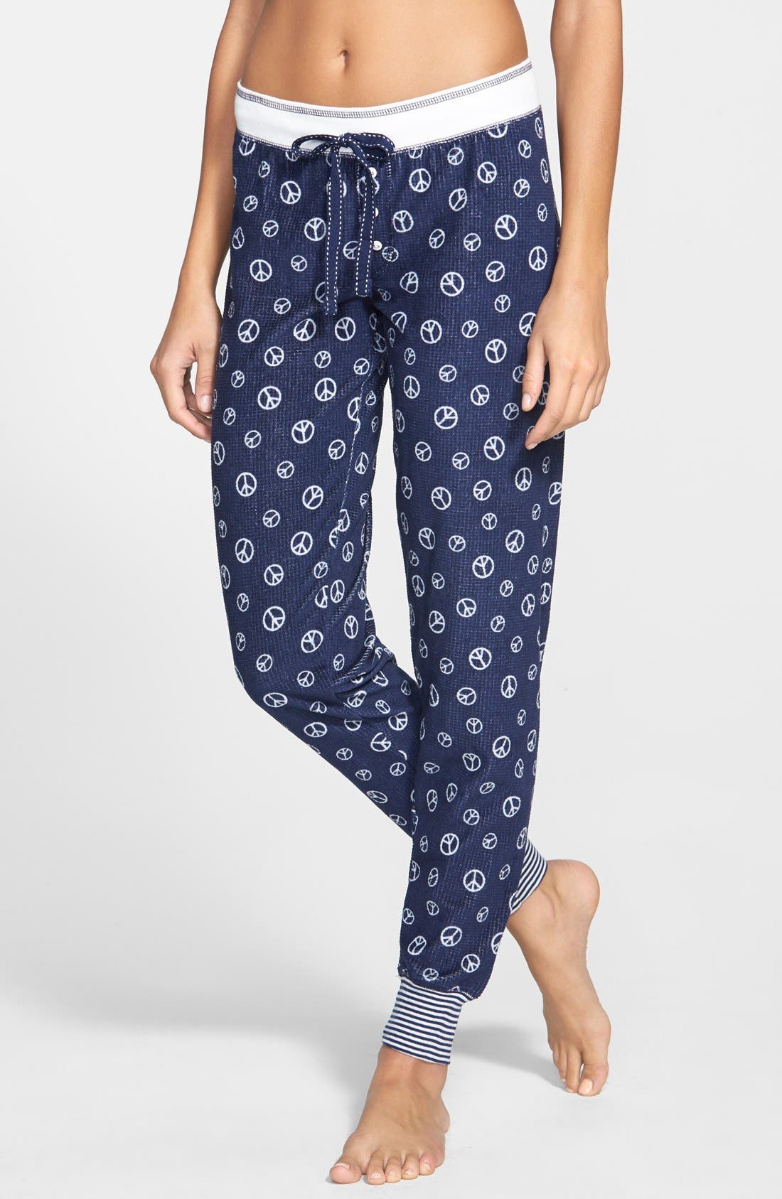 PJ Salvage 'Peace Out' Velour Thermal Pajama Pants Nordstrom