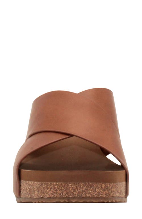 Volatile Ablette Wedge Slide Sandal In Tan Leather