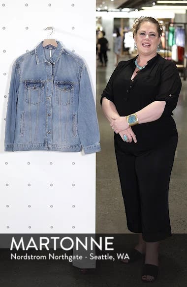 free people studded jean jacket