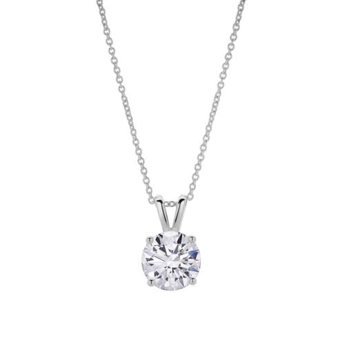 Luvmyjewelry Lucent 14k Gold Round Lab Grown Diamond Pendant In 14k White Gold