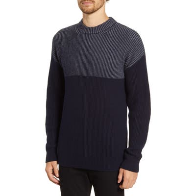 French Connection Regular Fit Stripe Fisherman Sweater, Blue