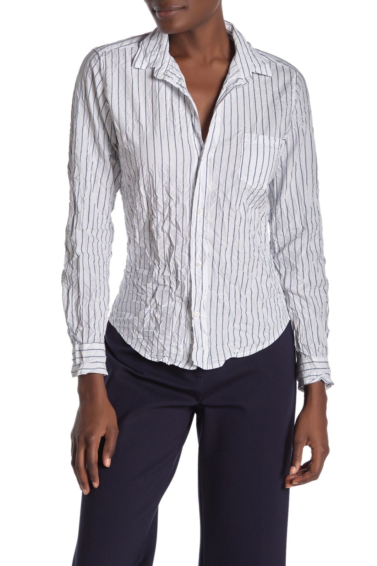 Frank Eileen Barry Signature Crinkle Dot Stripe Print Shirt Nordstrom Rack