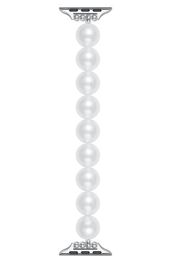 The Posh Tech Violet Pearl Apple Watch® Bracelet Watchband In White