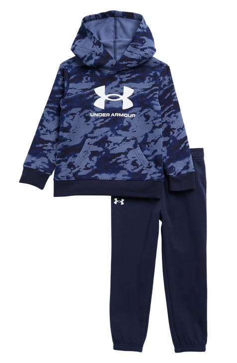 Under Armour Boys' Toddler Big Logo Charged Camo Hoodie Set - Green, 4T