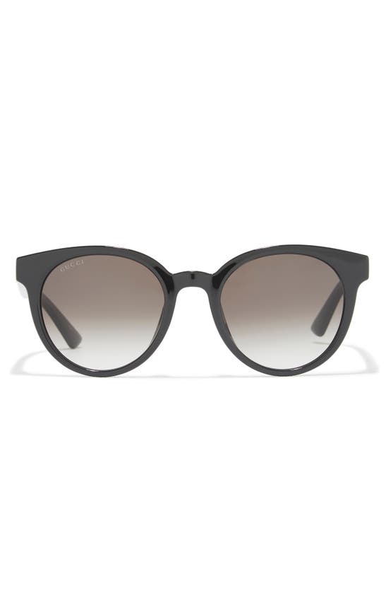 Gucci 53mm Gradient Round Sunglasses In Black Black Grey