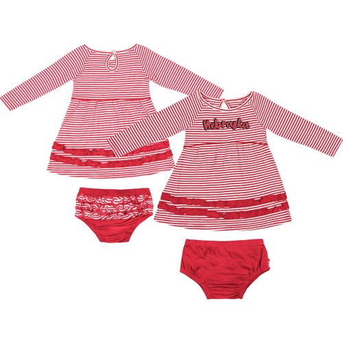 Girls Infant Colosseum Scarlet Nebraska Huskers Whoville Dress & Bloomer Set