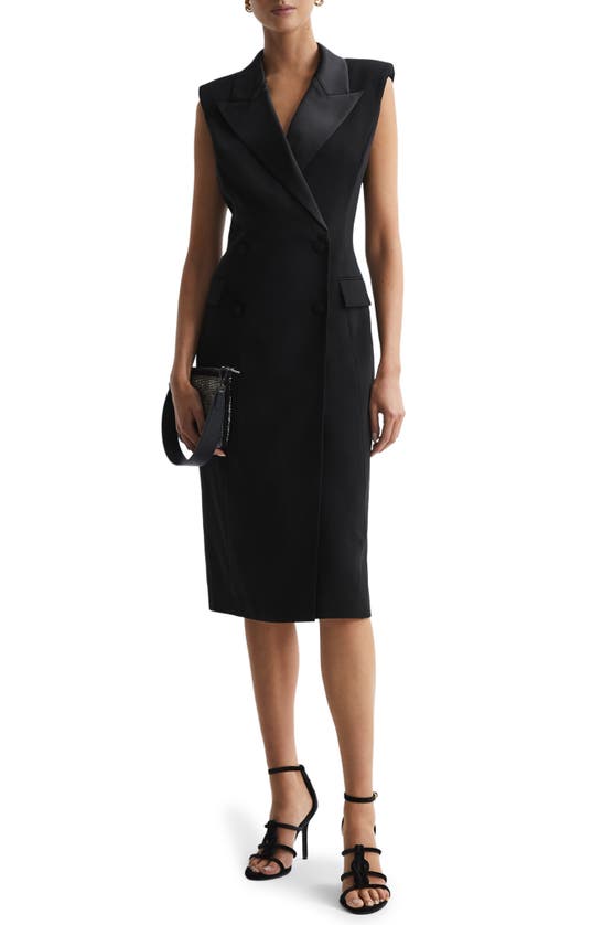 REISS AMARI SLEEVELESS MIDI BLAZER DRESS