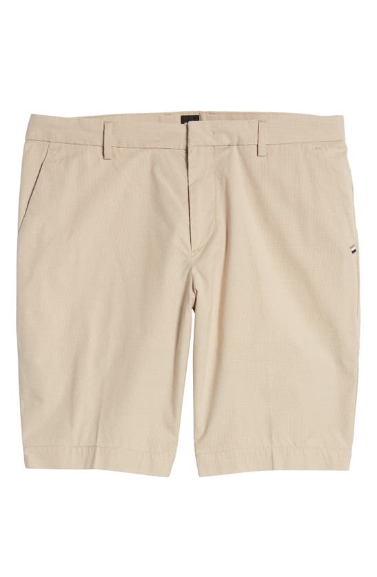 Hugo Boss Slice Stretch Cotton Shorts In Light Beige