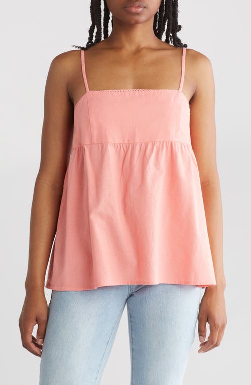 Shop Abound Cotton & Linen Babydoll Camisole In Coral Shell