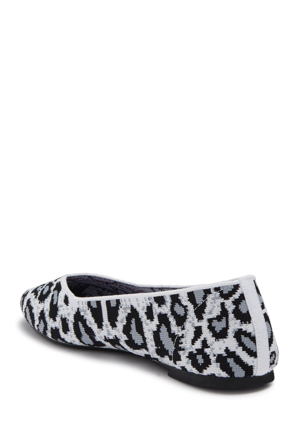 black and white animal print flats