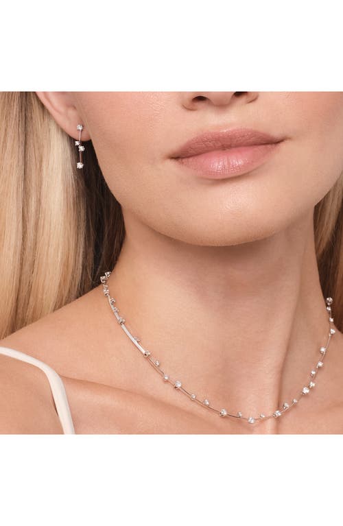 Shop Lana Solo Stacked Diamond Linear Drop Earrings In White Gold