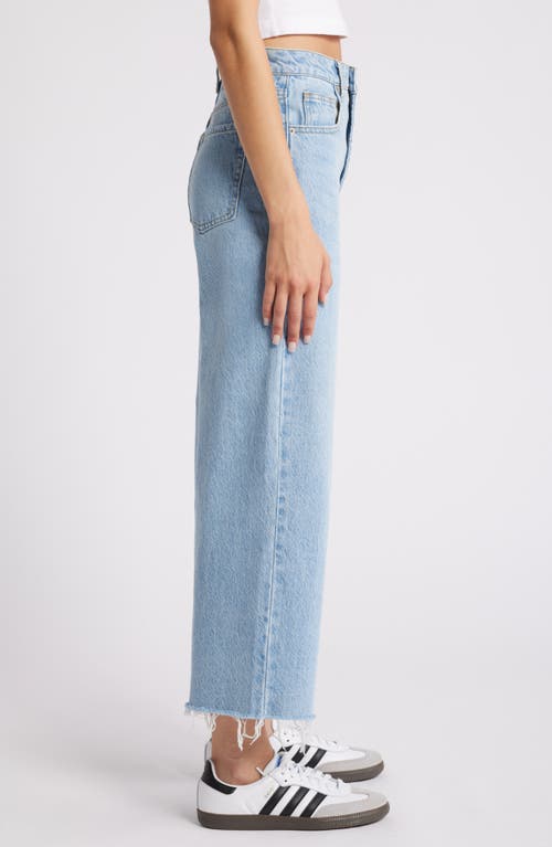 Shop Pacsun Raw Hem Crop Wide Leg Jeans In Corina Medium Wash