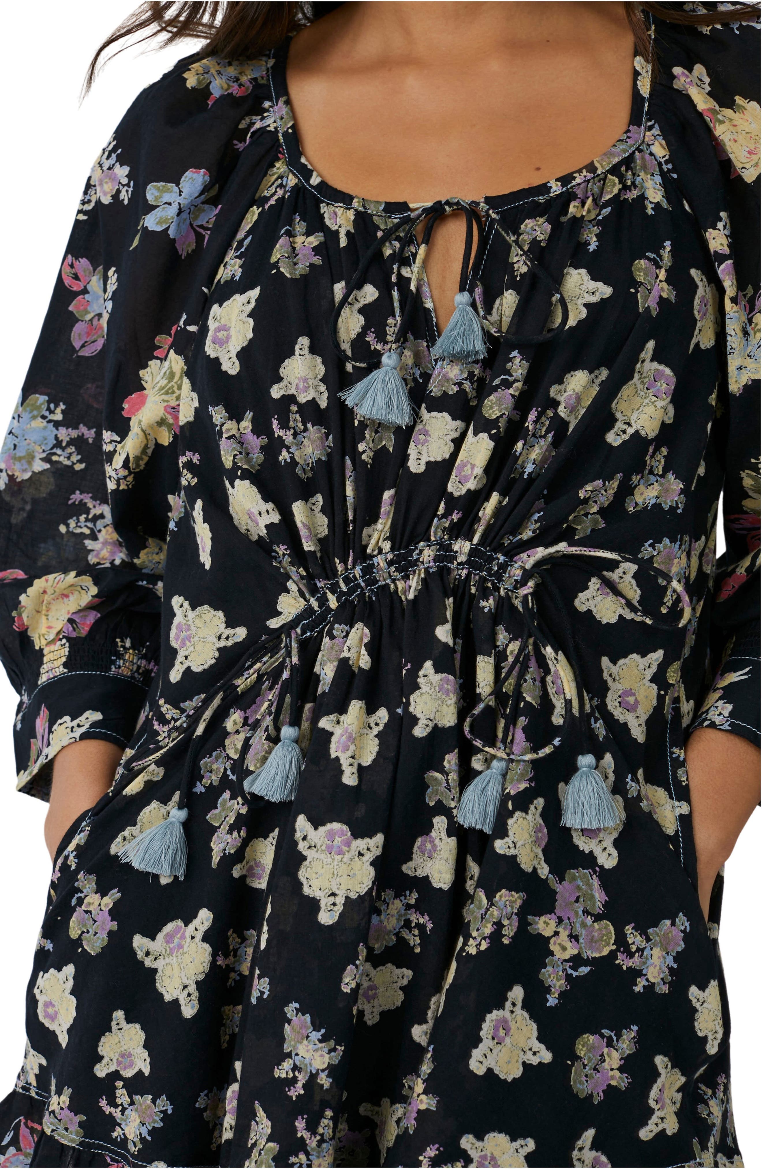 1980s Twisted Halter Floral Print Dress | MEDIUM