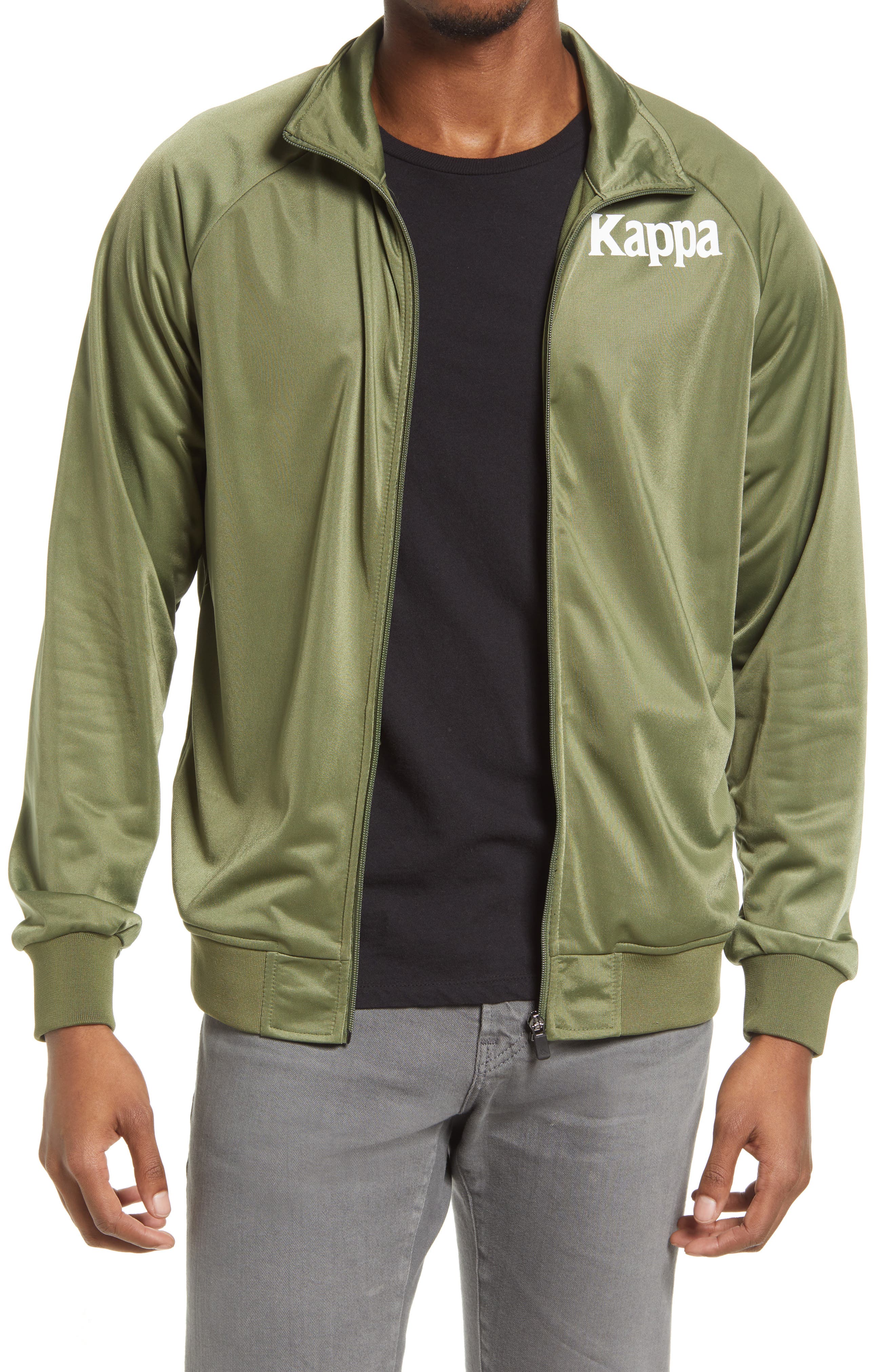 Kappa Authentic Angost Track Jacket in Green-Pink Peach-White at Nordstrom, Size Small