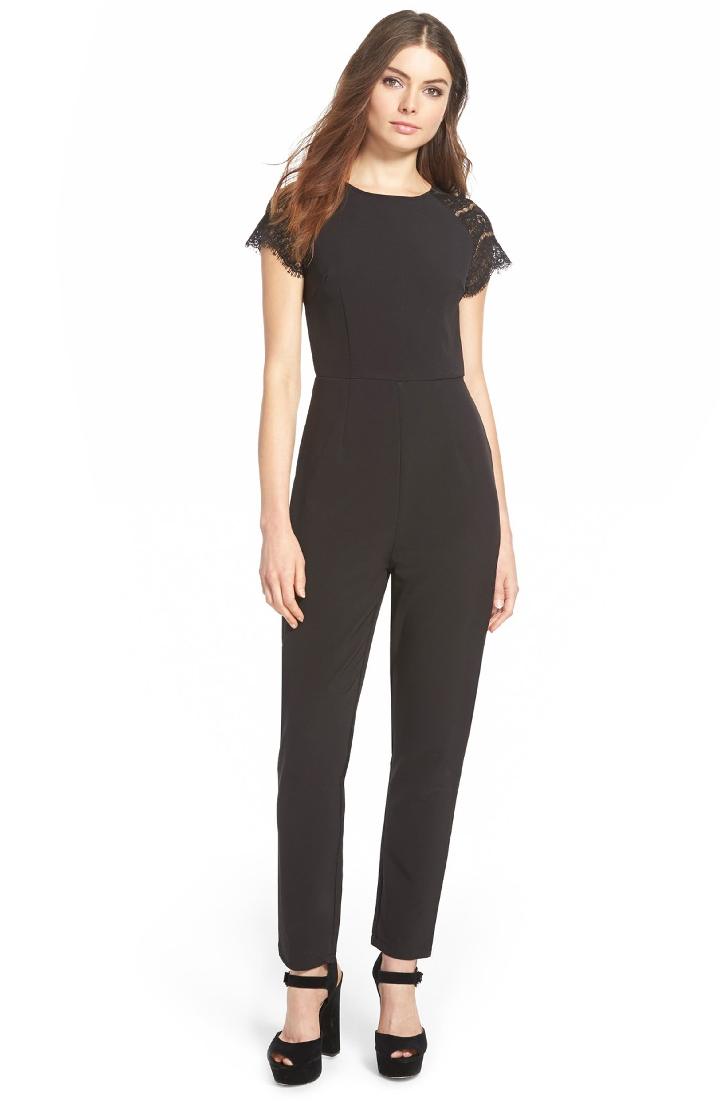 Missguided Lace Sleeve Jumpsuit | Nordstrom