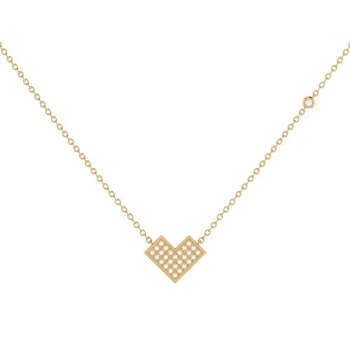 Luvmyjewelry One Way Arrow Sterling Silver Diamond Necklace In 14kt Gold Vermeil On Sterling