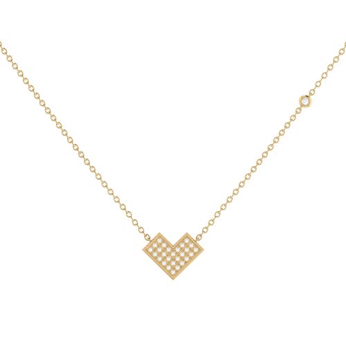 Shop Luvmyjewelry One Way Arrow Sterling Silver Diamond Necklace In 14kt Gold Vermeil On Sterling