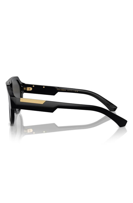 Shop Dolce & Gabbana 56mm Square Aviator Polarized Sunglasses In Black