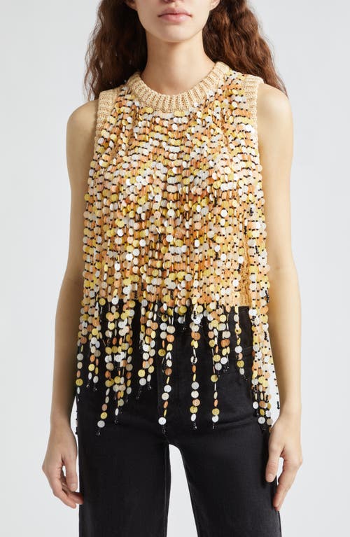 Ulla Johnson Novalie Beaded Sequin Sleeveless Top Opal at Nordstrom,