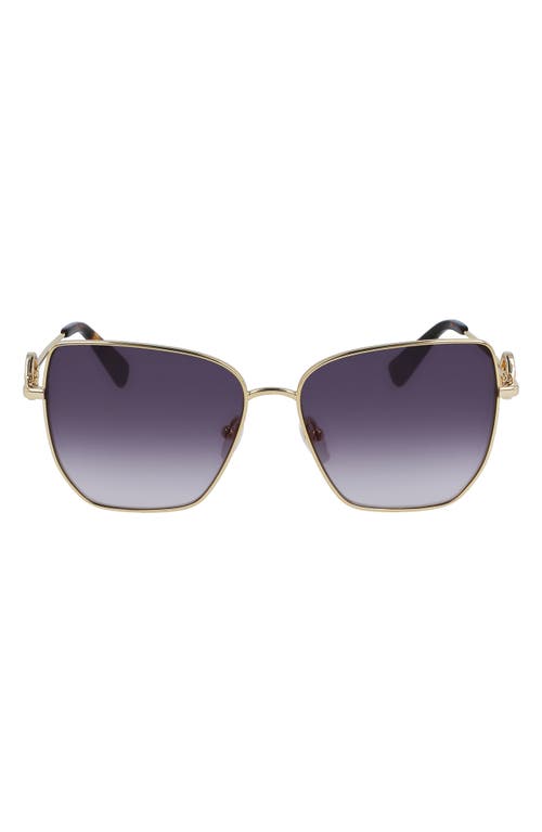 Longchamp 58mm Gradient Rectangular Sunglasses In Blue