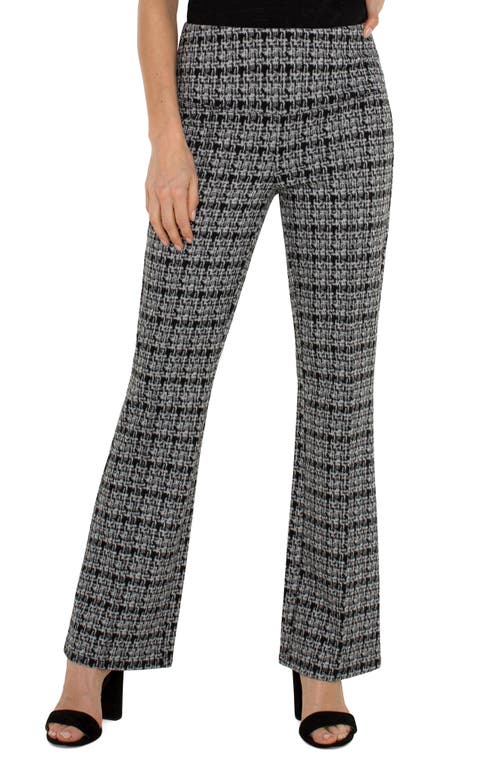 Shop Liverpool Pearl Pintuck Flare Pants In Black/grey Plaid