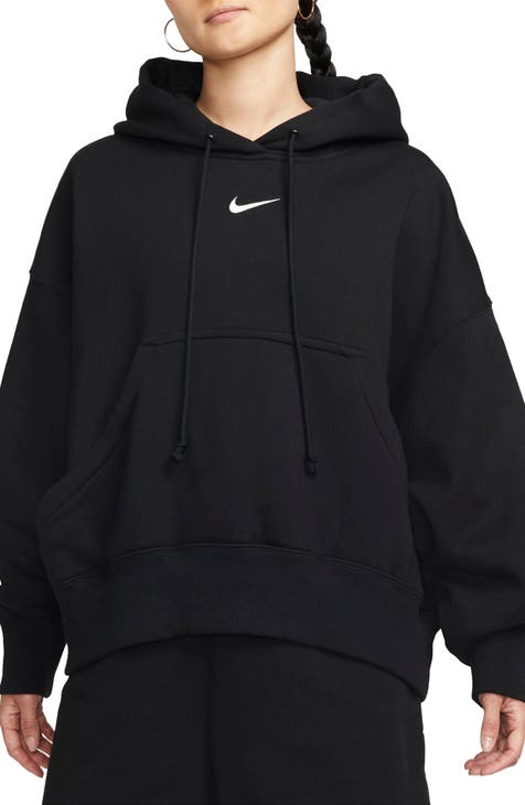 Nike Women's NSW Fleece Hoodie Full Zip Varsity, Black/Black/White, X-Small  : : Clothing, Shoes & Accessories