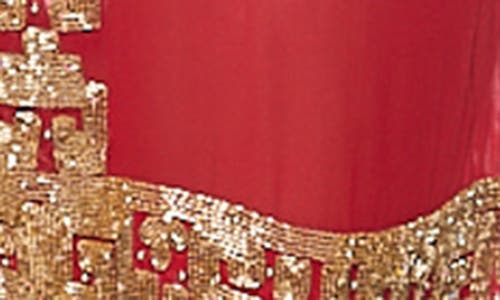 Shop Ranee's Ranees Embellished Long Sleeve Tunic In Red