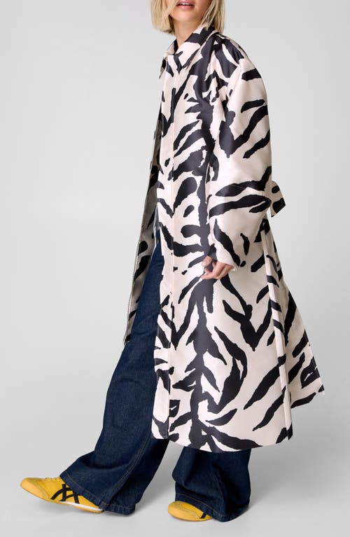 Shop Nasty Gal Zebra Print Belted Satin Coat