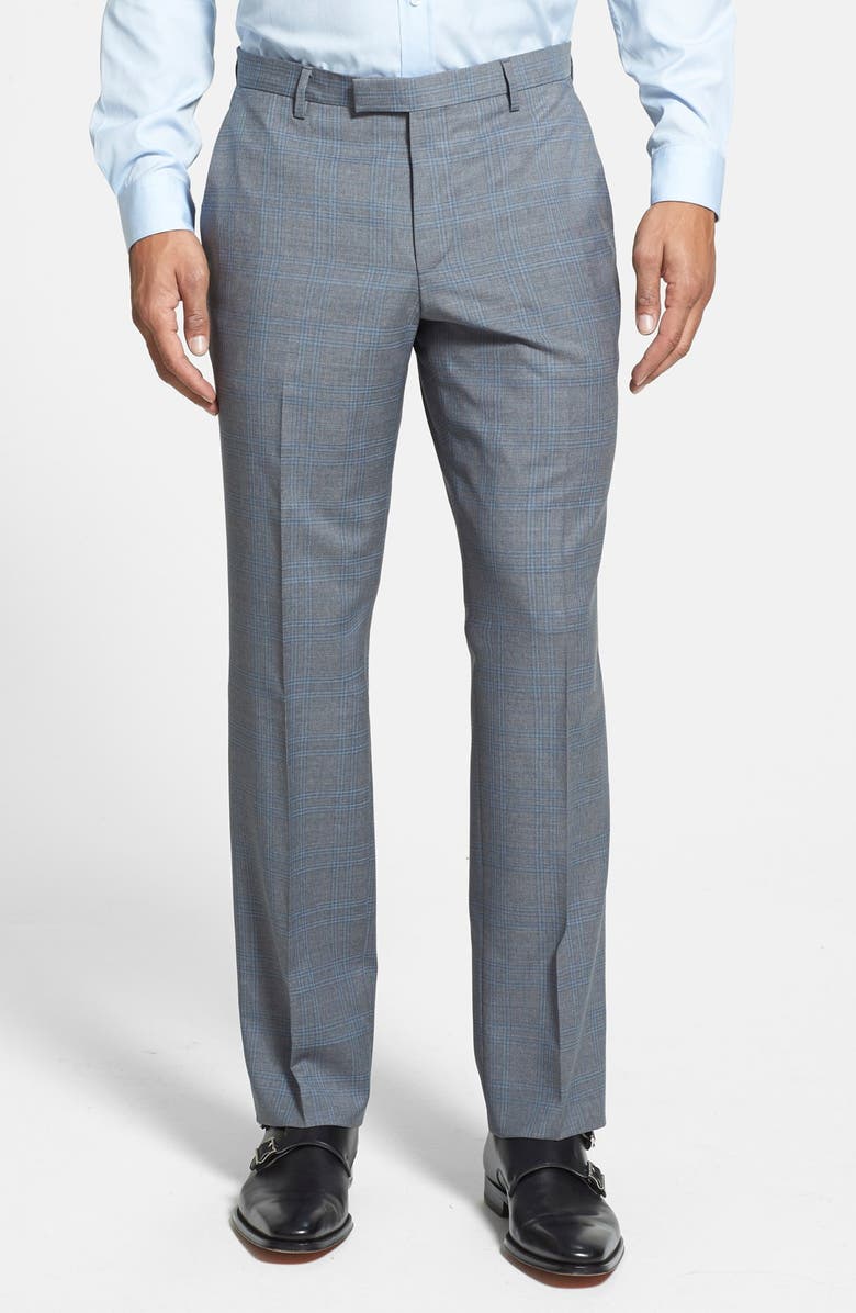 BOSS 'Sharp' Flat Front Plaid Trousers | Nordstrom