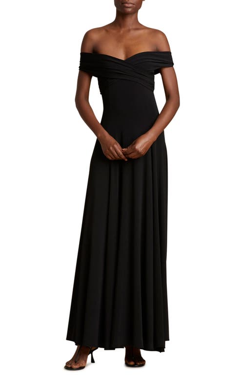 Khaite The Bruna Off the Shoulder Jersey Gown in Black at Nordstrom, Size X-Small