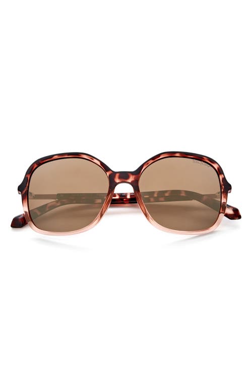 Lilly Pulitzer® Norah 55mm Mirrored Polarized Sunglasses in Dark Tortoise