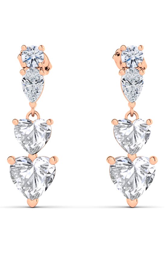 HAUTECARAT HAUTECARAT LAB CREATED DIAMOND HEART DROP EARRINGS