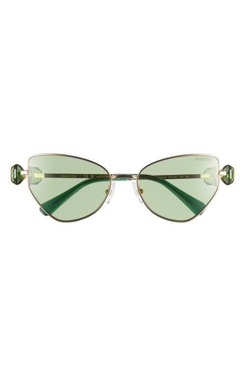 Swarovski 57mm Irregular Butterfly Sunglasses in Dark Green at Nordstrom