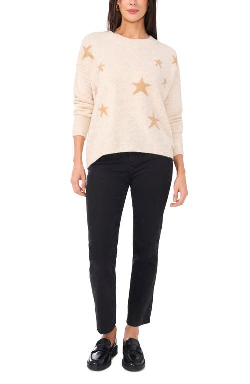 Shop Vince Camuto Star Crewneck Sweater In Malted