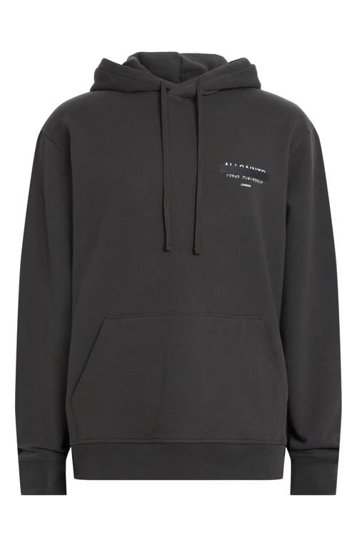 Shop Allsaints Redact Hoodie In Washed Black