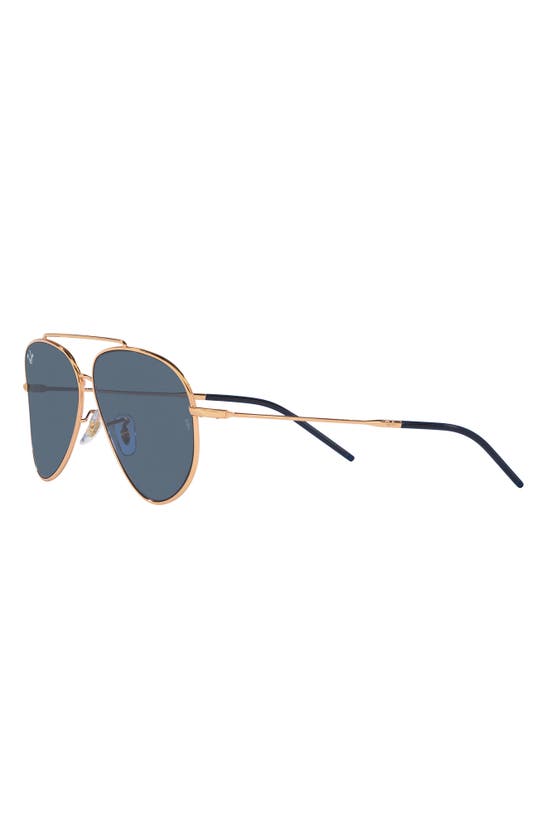 Ray Ban Reverse 62mm Oversize Aviator Sunglasses In Dark Blue