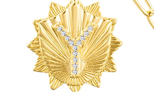 Adornia Initial Cz Pendant Toggle Necklace In Gold-y