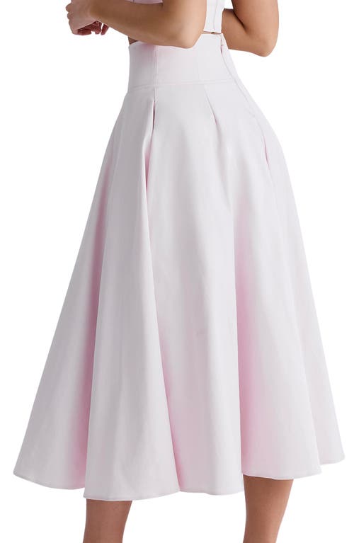 Shop House Of Cb Rita Midi Skirt In Ballet Slipper