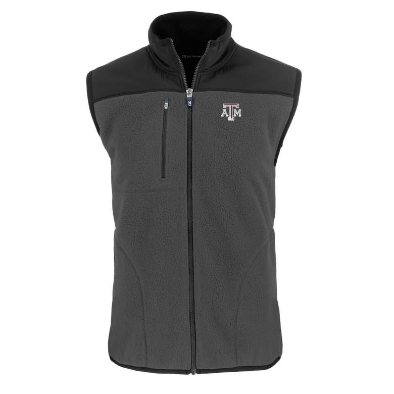 Shop Cutter & Buck Gray Texas A&m Aggies Cascade Eco Sherpa Fleece Full-zip Vest