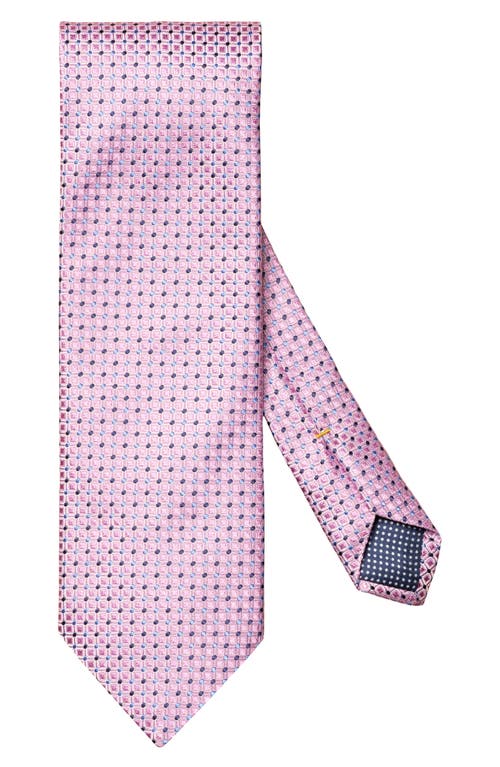 Eton Diamond Neat Silk Tie in Pink