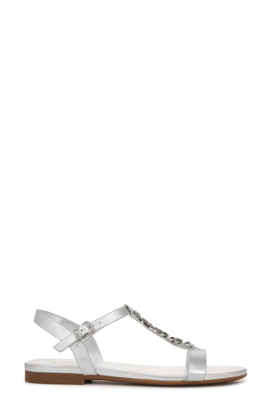 Shop Naturalizer Teach T-strap Sandal In Silver Leather