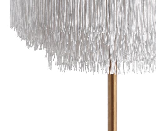 Shop Jonathan Y Coco Fringed/metal Led Table Lamp In Gold