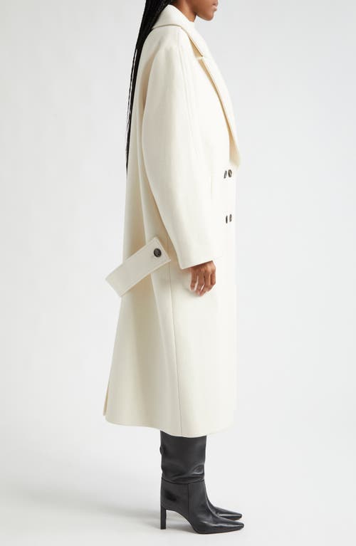 Shop Rohe Róhe Oversize Double Breasted Wool Blend Coat In Off White