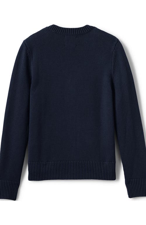 Shop Lands' End School Uniform Boys Cotton Modal Button Front Cardigan Sweater In Classic Navy